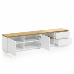 Loftscape TV-Lowboard Agueda - Echtholzfurnier - Weiß / Eiche -Kommoden Verkäufe 2023 1000282700 210729 06154700080 DETAILS P000000001000282700