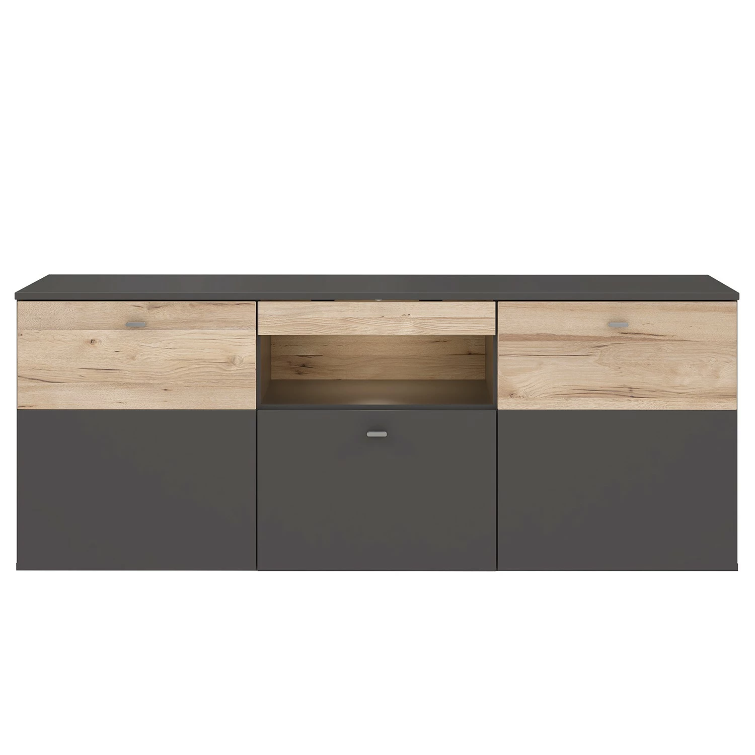 Loftscape TV-Lowboard Corey - Inkl. Beleuchtung - Eiche Dekor / Grau - Breite: 150 cm 5 Loftscape TV-Lowboard Corey - Inkl. Beleuchtung - Eiche Dekor / Grau - Breite: 150 cm – Bild 3