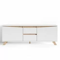 Norrwood TV-Lowboard Rautha - Matt Weiß / Eiche Dekor -Kommoden Verkäufe 2023 1000283862 210805 14244200264 DETAILS P000000001000283862