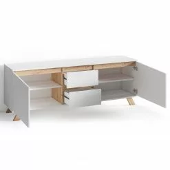 Norrwood TV-Lowboard Rautha - Matt Weiß / Eiche Dekor -Kommoden Verkäufe 2023 1000283862 210805 14244200265 DETAILS P000000001000283862