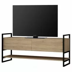 Red Living TV-Lowboard Montone - Metall - Eiche Dekor / Schwarz