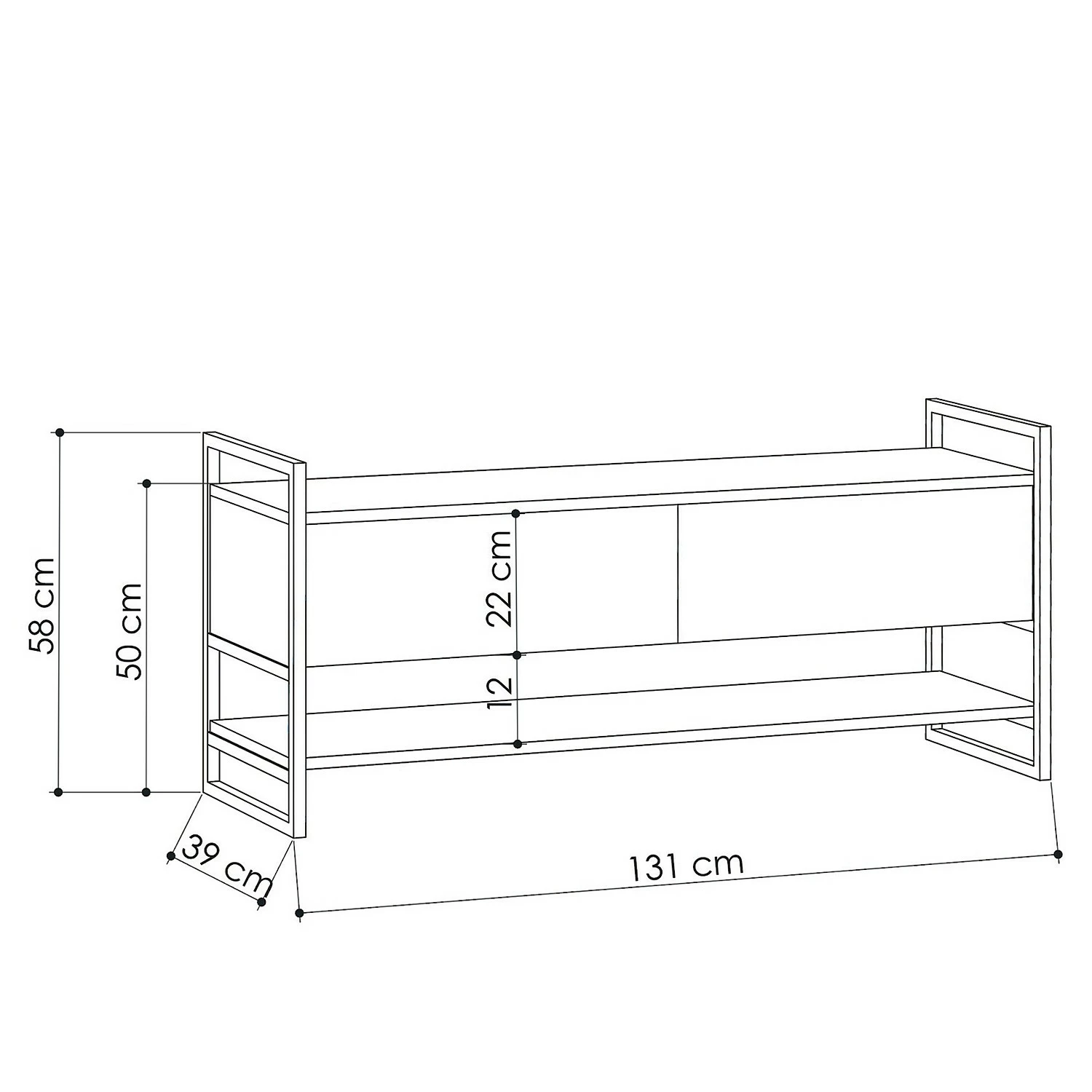 Red Living TV-Lowboard Montone - Metall - Eiche Dekor / Schwarz 6 Red Living TV-Lowboard Montone - Metall - Eiche Dekor / Schwarz – Bild 4
