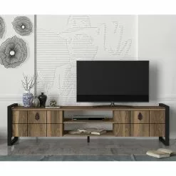 Red Living TV-Lowboard Lanz - Walnuss Dekor / Schwarz -Kommoden Verkäufe 2023 1000284401 210809 06093200208 MOOD DETAILS P000000001000284401 mood