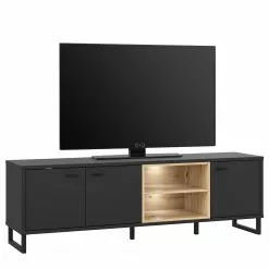 Loftscape TV-Lowboard Mazzo - Schwarz / Eiche Artisan Dekor