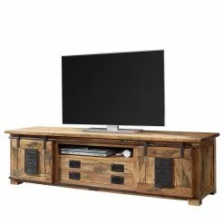 Ars manufacti TV-Lowboard Hayes IV - Mango massiv / Eisen - Mango / Schwarz