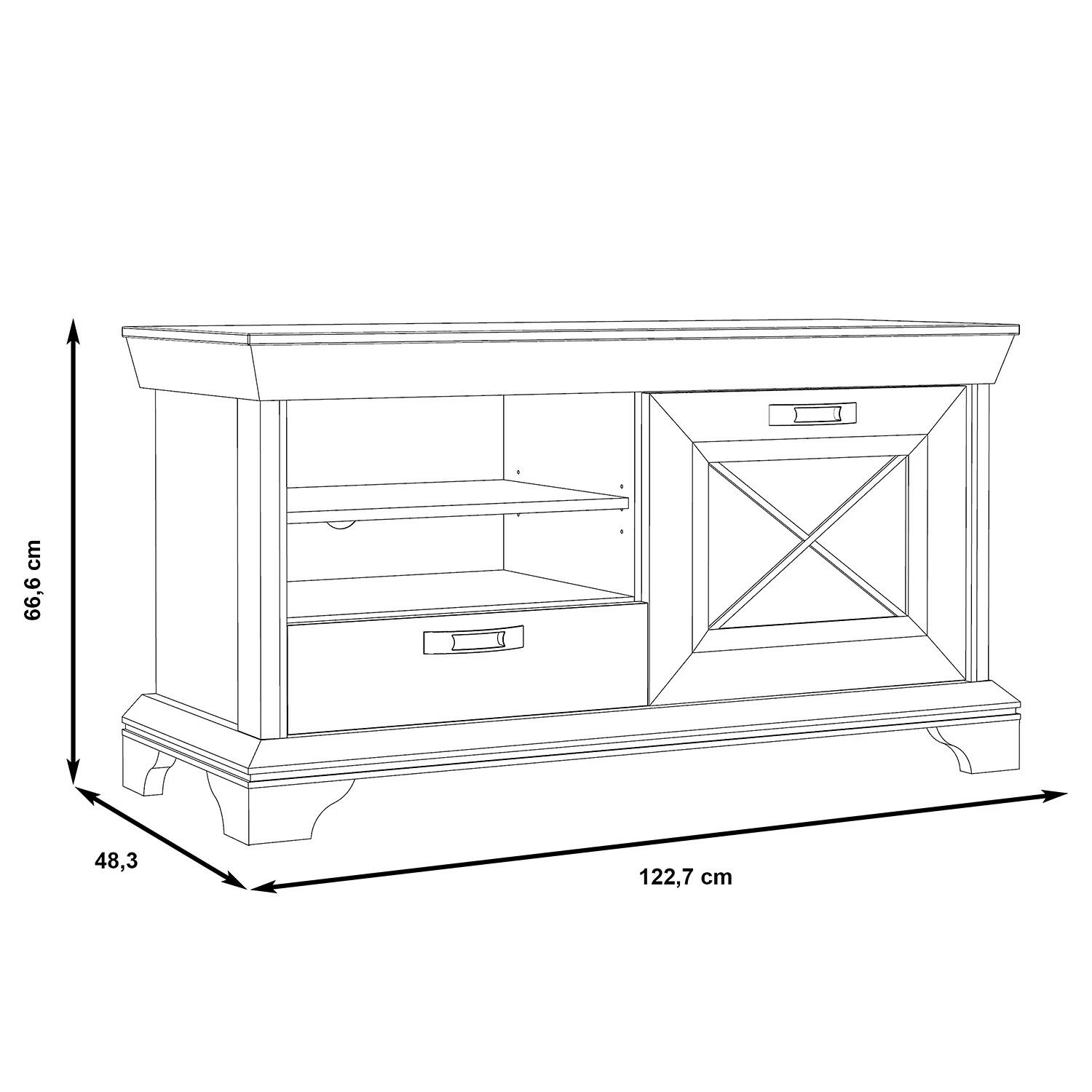 Ridgevalley TV-Lowboard Kimbark I - Pinie Weiß Dekor 8 Ridgevalley TV-Lowboard Kimbark I - Pinie Weiß Dekor – Bild 6