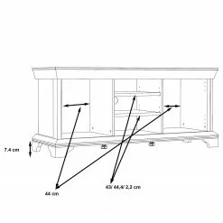 Ridgevalley TV-Lowboard Kimbark II - Pinie Weiß Dekor -Kommoden Verkäufe 2023 1000295072 210924 143049000586 SKETCH DETAILS P000000001000295072 sketch