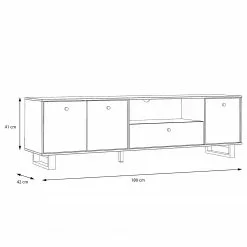 Red Living TV-Lowboard Trylith - Eiche Rustikal Dekor / Schwarz -Kommoden Verkäufe 2023 1000295078 211125 144853000520 SKETCH DETAILS P000000001000295078 sketch