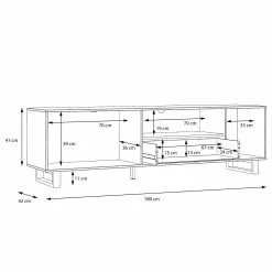 Red Living TV-Lowboard Trylith - Eiche Rustikal Dekor / Schwarz -Kommoden Verkäufe 2023 1000295078 211125 144853000522 SKETCH DETAILS P000000001000295078 sketch