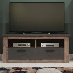 Trendteam TV-Lowboard Georgia - Dunkelgrau / Eiche Rustikal Dekor -Kommoden Verkäufe 2023 1000300847 211015 12542000048 MOOD DETAILS P000000001000300847 mood
