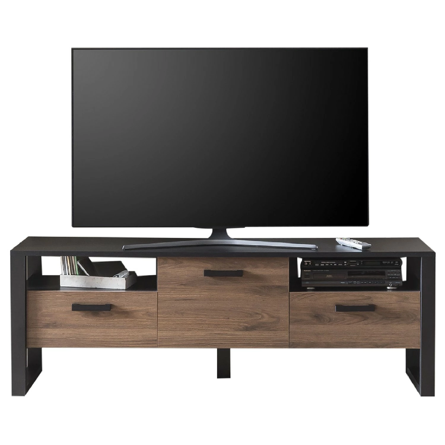 Red Living TV-Lowboard Norddal I - Nussbaum Dekor / Schwarz 3 Red Living TV-Lowboard Norddal I - Nussbaum Dekor / Schwarz