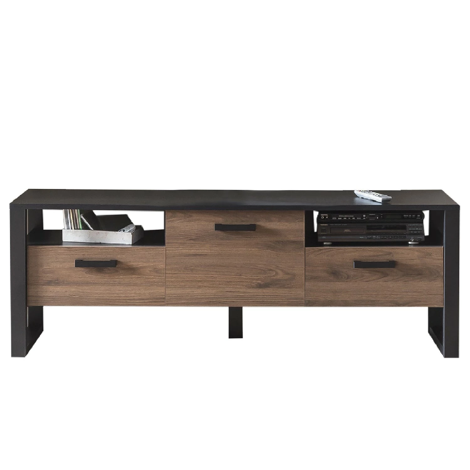 Red Living TV-Lowboard Norddal I - Nussbaum Dekor / Schwarz 7 Red Living TV-Lowboard Norddal I - Nussbaum Dekor / Schwarz – Bild 5