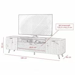 Ars Natura TV-Lowboard Dorchester - Eiche Artisan Dekor 13 Ars Natura TV-Lowboard Dorchester - Eiche Artisan Dekor -Kommoden Verkäufe 2023 1000309612 211118 065942000551 SKETCH DETAILS P000000001000309612 sketch