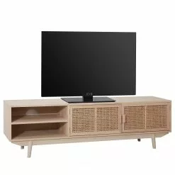 Norrwood TV-Lowboard Pini - Wiener Geflecht / Echtholzfurnier - Natur / Paulownia