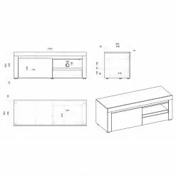 Loftscape TV-Lowboard Stonda I - Weiß -Kommoden Verkäufe 2023 1000314561 211209 125312000523 SKETCH DETAILS P000000001000314561 sketch