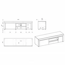 Loftscape TV-Lowboard Stonda II - Weiß -Kommoden Verkäufe 2023 1000314577 211209 125313000555 SKETCH DETAILS P000000001000314577 sketch