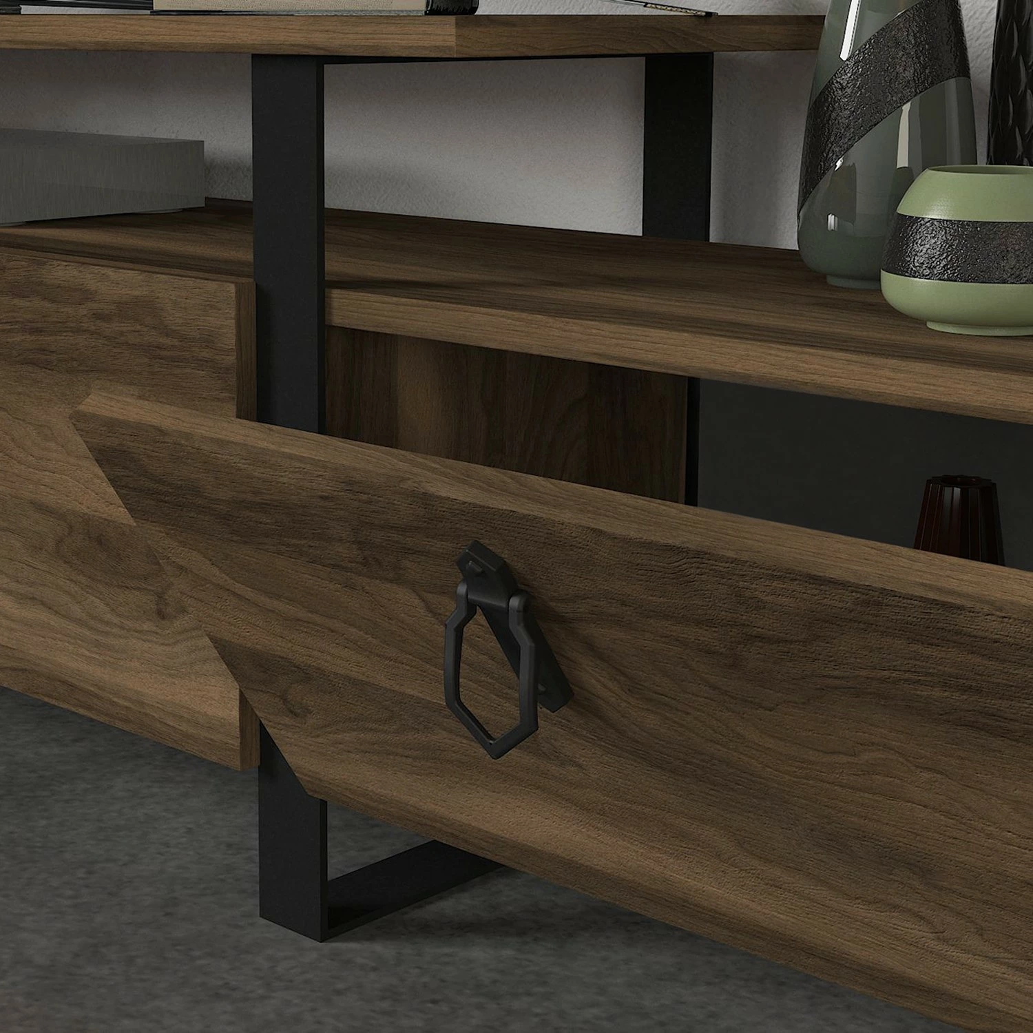 Red Living TV-Lowboard Amarante - Walnuss Dekor / Schwarz 8 Red Living TV-Lowboard Amarante - Walnuss Dekor / Schwarz – Bild 6