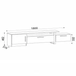 Red Living TV-Lowboard Amarante - Walnuss Dekor / Schwarz 15 Red Living TV-Lowboard Amarante - Walnuss Dekor / Schwarz -Kommoden Verkäufe 2023 1000314889 211214 13383300605 SKETCH DETAILS P000000001000314889 sketch