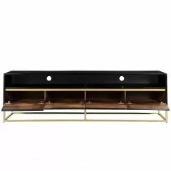 Jack & Alice TV-Lowboard Nooble - Mango massiv / Metall - Mango Schwarz / Gold -Kommoden Verkäufe 2023 1000315454 220427 035 DETAILS P000000001000315454