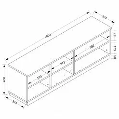 Loftscape TV-Lowboard Modica - Hochglanz Weiß -Kommoden Verkäufe 2023 1000329950 220203 161450000500 SKETCH DETAILS P000000001000329950 sketch