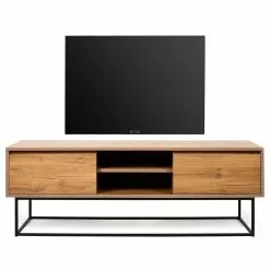 Red Living TV-Lowboard Tirano - Metall - Walnuss Hell Dekor / Schwarz