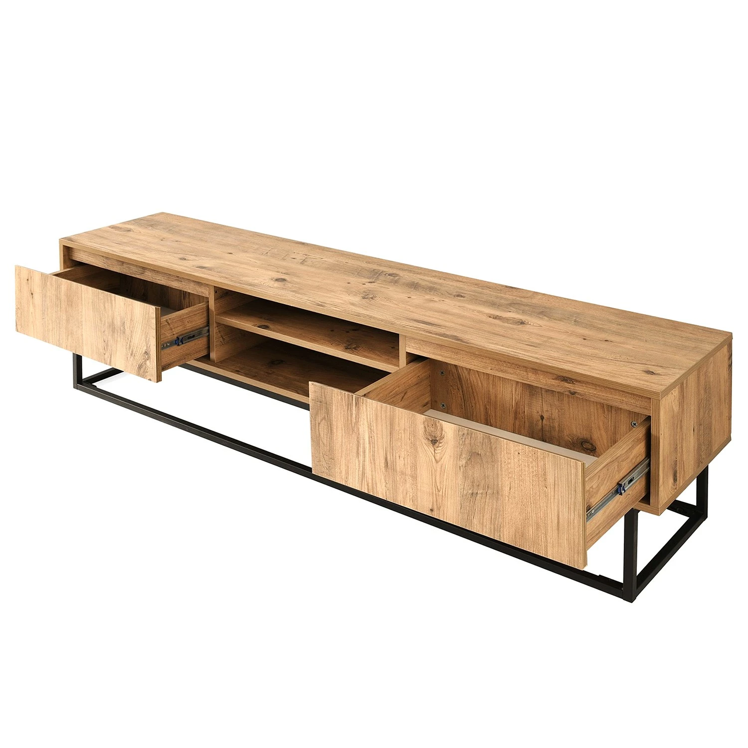 Red Living TV-Lowboard Boddington II - Kiefer Dekor / Schwarz 6 Red Living TV-Lowboard Boddington II - Kiefer Dekor / Schwarz – Bild 4