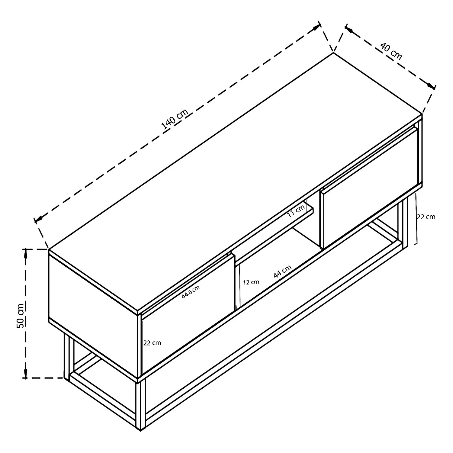 Red Living TV-Lowboard Boddington II - Kiefer Dekor / Schwarz 9 Red Living TV-Lowboard Boddington II - Kiefer Dekor / Schwarz – Bild 7