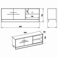 Loftscape TV-Lowboard Pisek - Metall - Marmor Weiß Dekor / Gold -Kommoden Verkäufe 2023 1000333652 220302 500 SKETCH DETAILS P000000001000333652 sketch