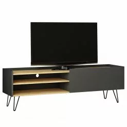 Loftscape TV-Lowboard Venice - Anthrazit / Eiche Dekor