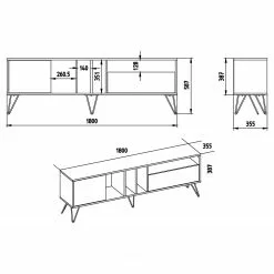 Red Living TV-Lowboard Vidago II - Walnuss Dekor / Anthrazit -Kommoden Verkäufe 2023 1000333656 220302 500 SKETCH DETAILS P000000001000333656 sketch