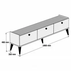 Red Living TV-Lowboard Korfu - Walnuss Dekor 13 Red Living TV-Lowboard Korfu - Walnuss Dekor -Kommoden Verkäufe 2023 1000333725 220302 500 SKETCH DETAILS P000000001000333725 sketch
