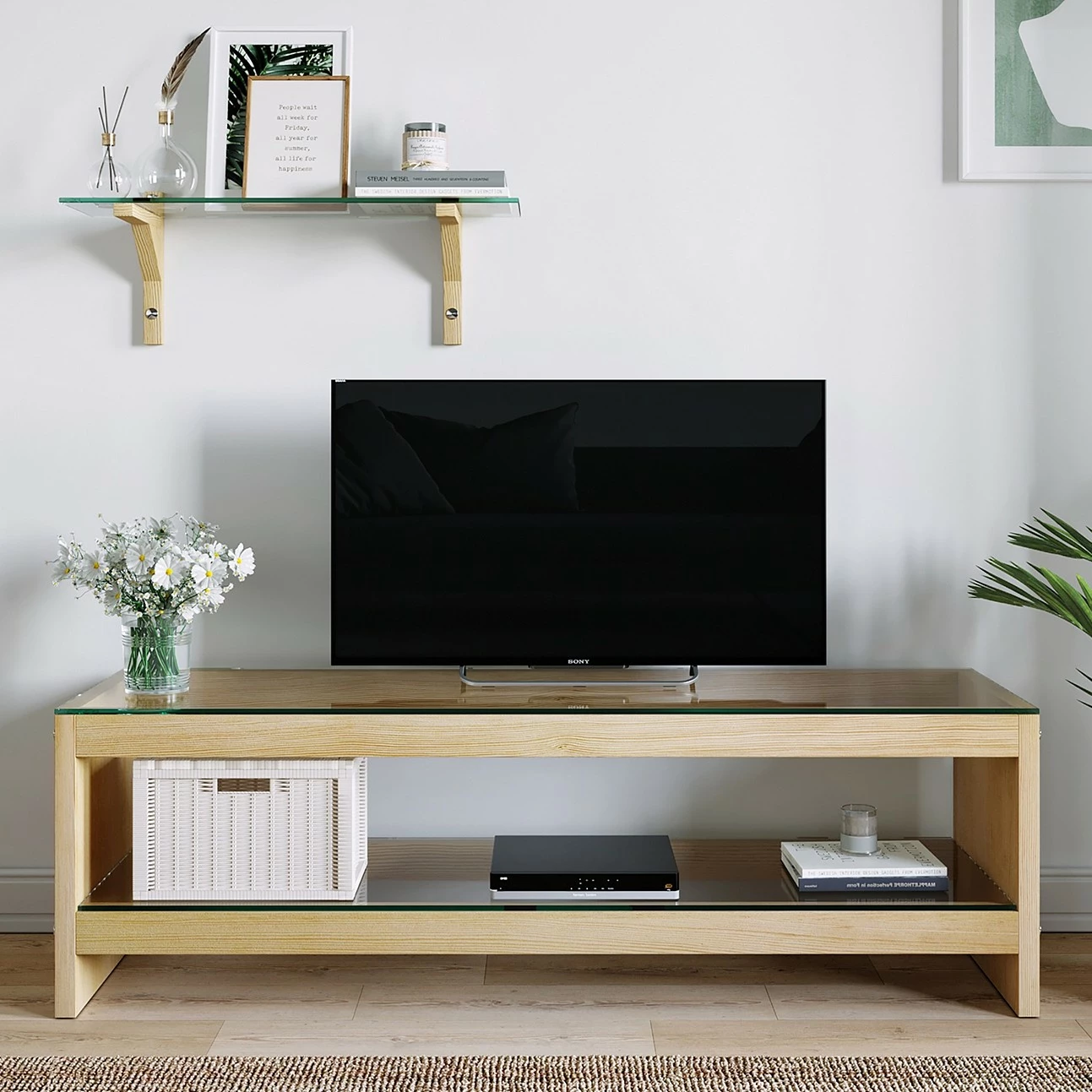 Loftscape Wohnkombination Mömbris (2-teilig) - Glas / Eiche massiv - Transparent / Eiche 3 Loftscape Wohnkombination Mömbris (2-teilig) - Glas / Eiche massiv - Transparent / Eiche