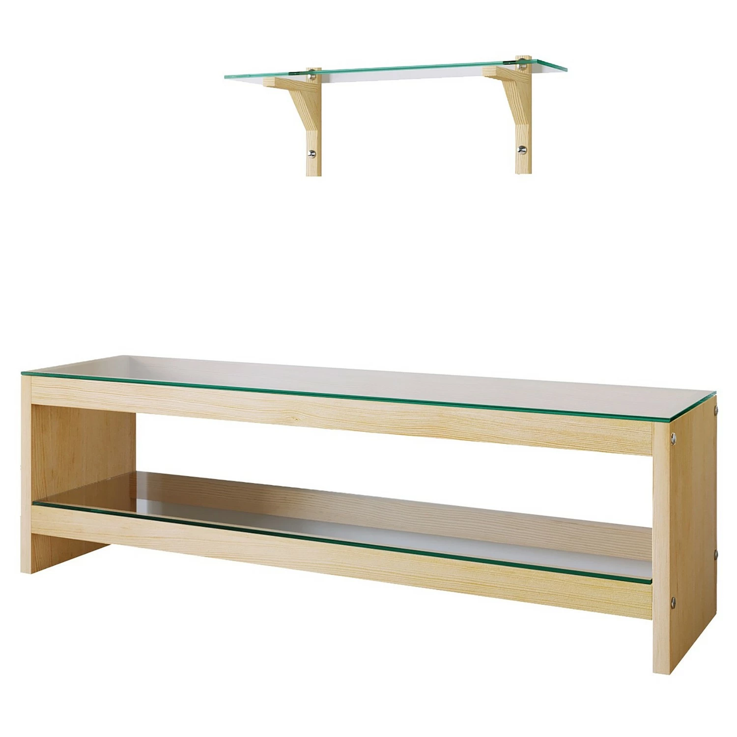 Loftscape Wohnkombination Mömbris (2-teilig) - Glas / Eiche massiv - Transparent / Eiche 7 Loftscape Wohnkombination Mömbris (2-teilig) - Glas / Eiche massiv - Transparent / Eiche – Bild 5