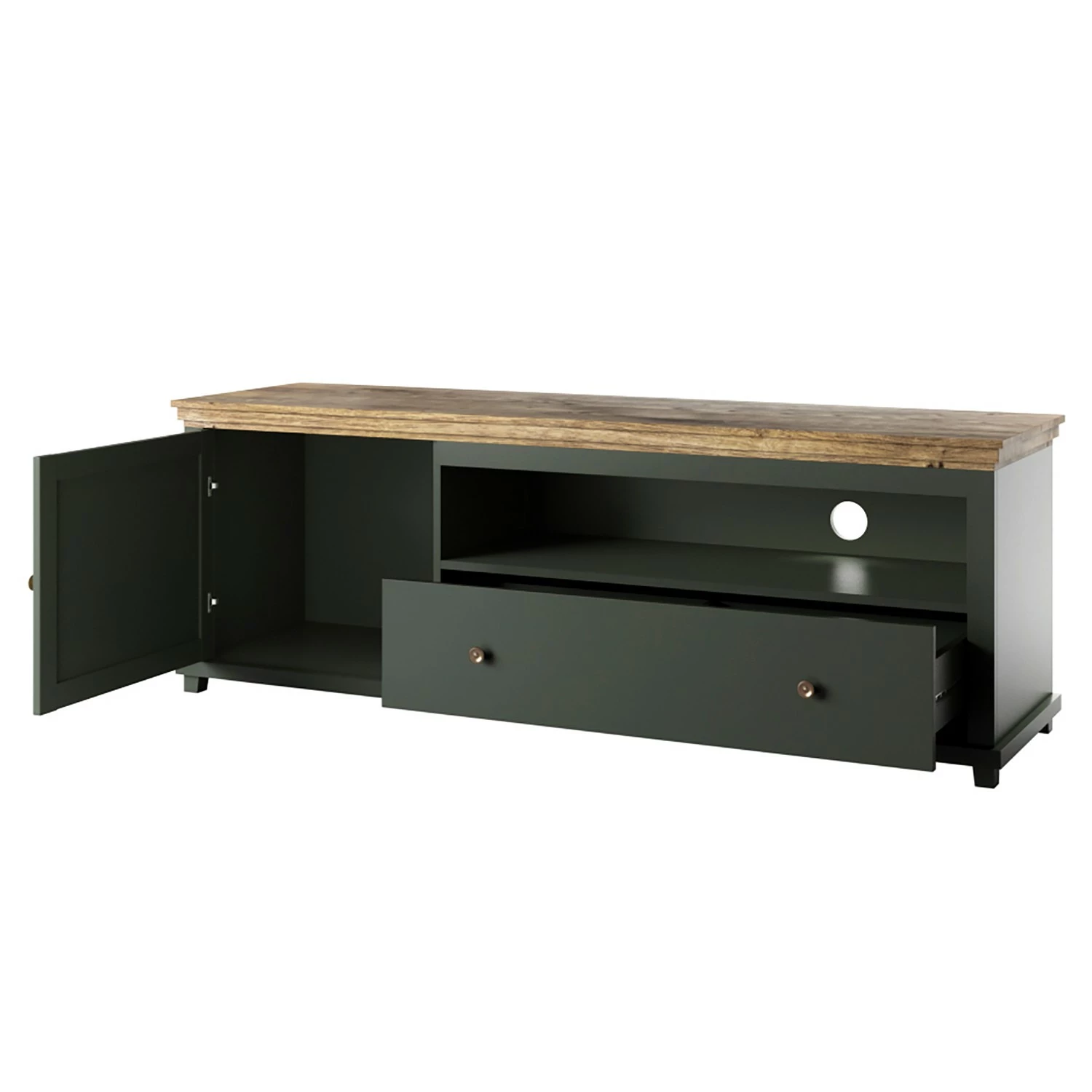 Ridgevalley TV-Lowboard Emmanuela - Dunkelgrün 5 Ridgevalley TV-Lowboard Emmanuela - Dunkelgrün – Bild 3