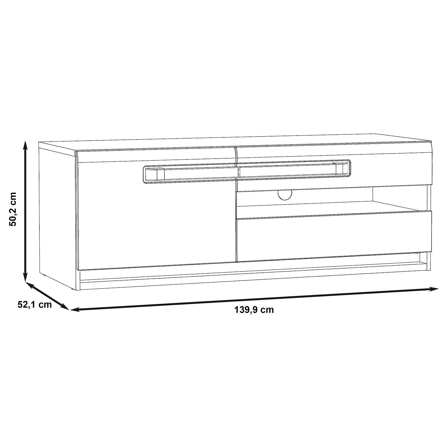 Loftscape TV-Lowboard Toscana II - Inkl. Beleuchtung - Eiche Sonoma Dekor 6 Loftscape TV-Lowboard Toscana II - Inkl. Beleuchtung - Eiche Sonoma Dekor – Bild 4