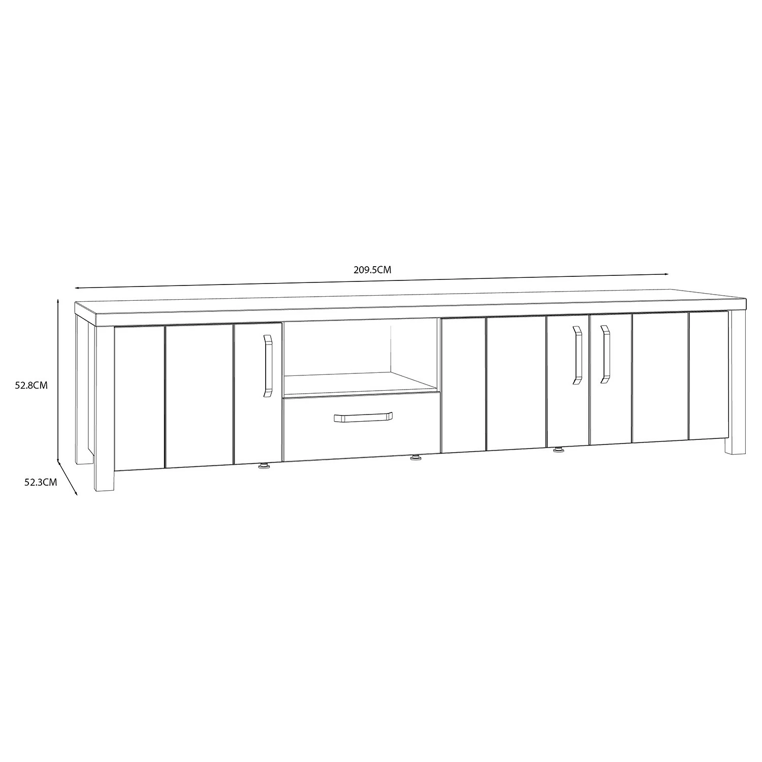Red Living TV-Lowboard Westlock - Esche Dekor / Schwarz 10 Red Living TV-Lowboard Westlock - Esche Dekor / Schwarz – Bild 8