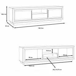 Loftscape TV-Lowboard Wilander - Inkl. Beleuchtung - Hochglanz Weiß / Eiche Nelson Dekor -Kommoden Verkäufe 2023 1000344671 220414 500 SKETCH DETAILS P000000001000344671 sketch