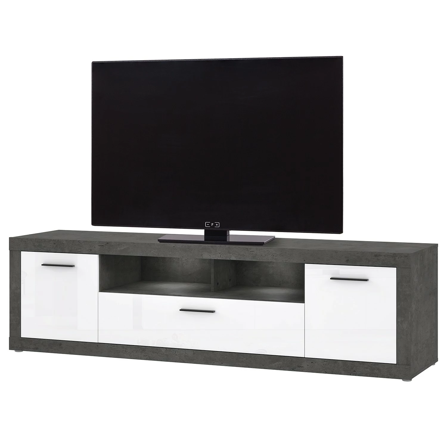 Loftscape TV-Lowboard Vetras II - Hochglanz Weiß / Beton Dekor 3 Loftscape TV-Lowboard Vetras II - Hochglanz Weiß / Beton Dekor