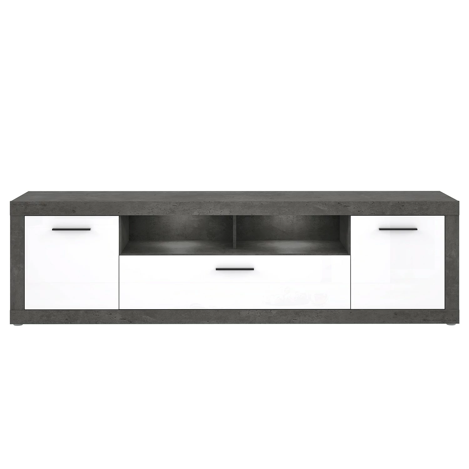 Loftscape TV-Lowboard Vetras II - Hochglanz Weiß / Beton Dekor 6 Loftscape TV-Lowboard Vetras II - Hochglanz Weiß / Beton Dekor – Bild 4