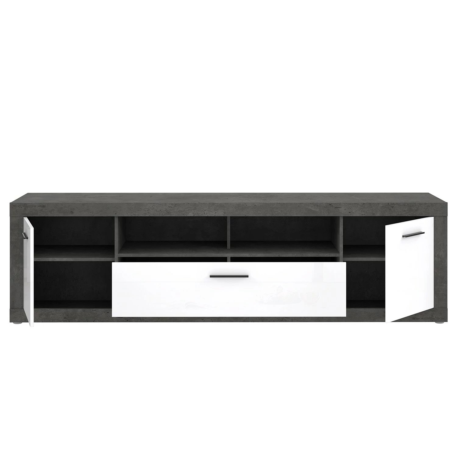 Loftscape TV-Lowboard Vetras II - Hochglanz Weiß / Beton Dekor 8 Loftscape TV-Lowboard Vetras II - Hochglanz Weiß / Beton Dekor – Bild 6