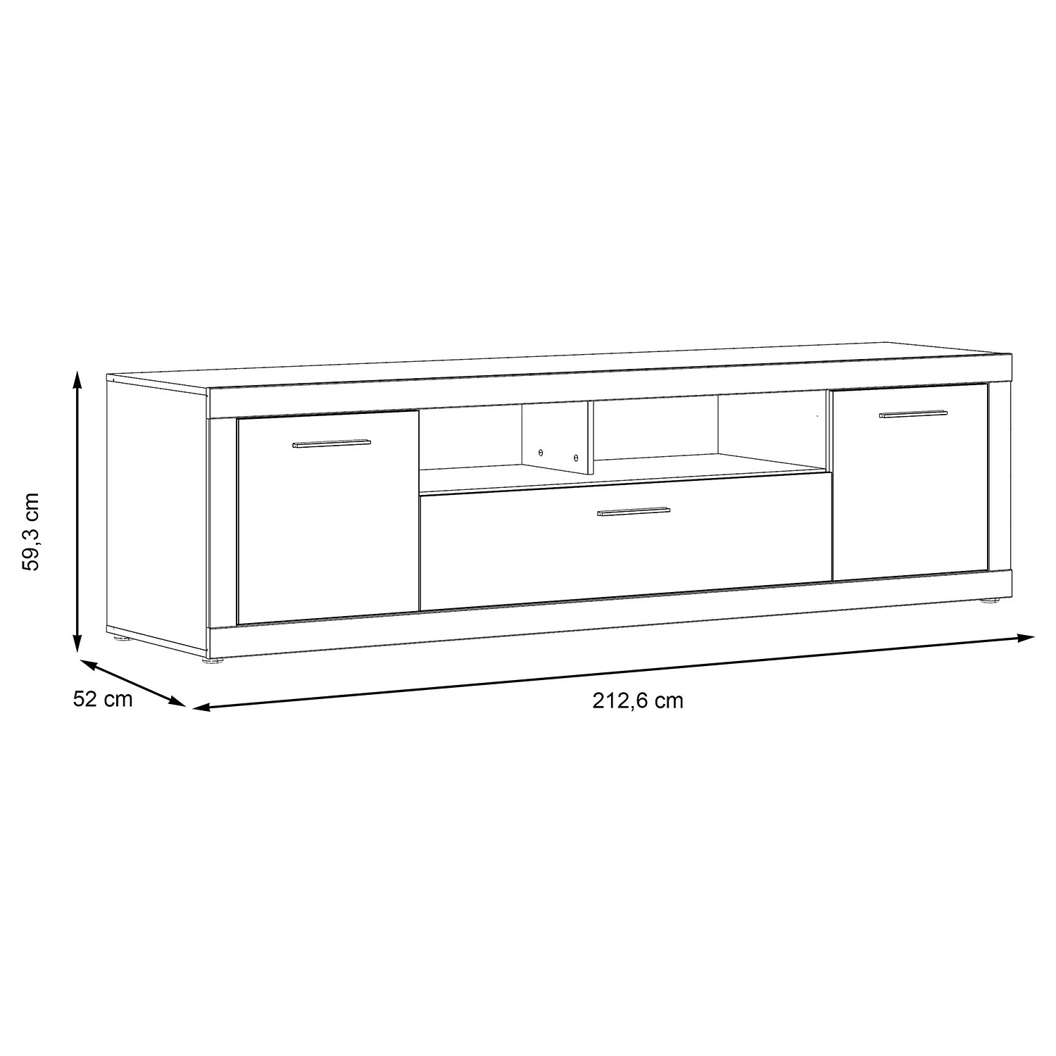 Loftscape TV-Lowboard Vetras II - Hochglanz Weiß / Beton Dekor 10 Loftscape TV-Lowboard Vetras II - Hochglanz Weiß / Beton Dekor – Bild 8