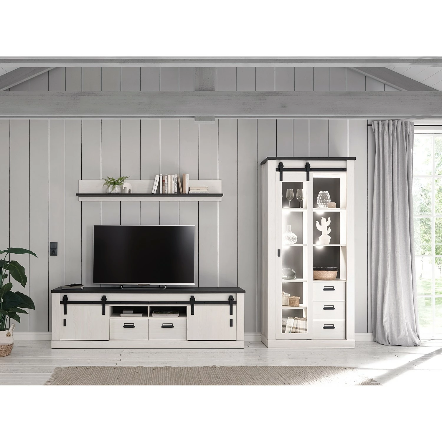 Ridgevalley TV-Lowboard Shutter II - Pinie Weiß Dekor 5 Ridgevalley TV-Lowboard Shutter II - Pinie Weiß Dekor – Bild 3