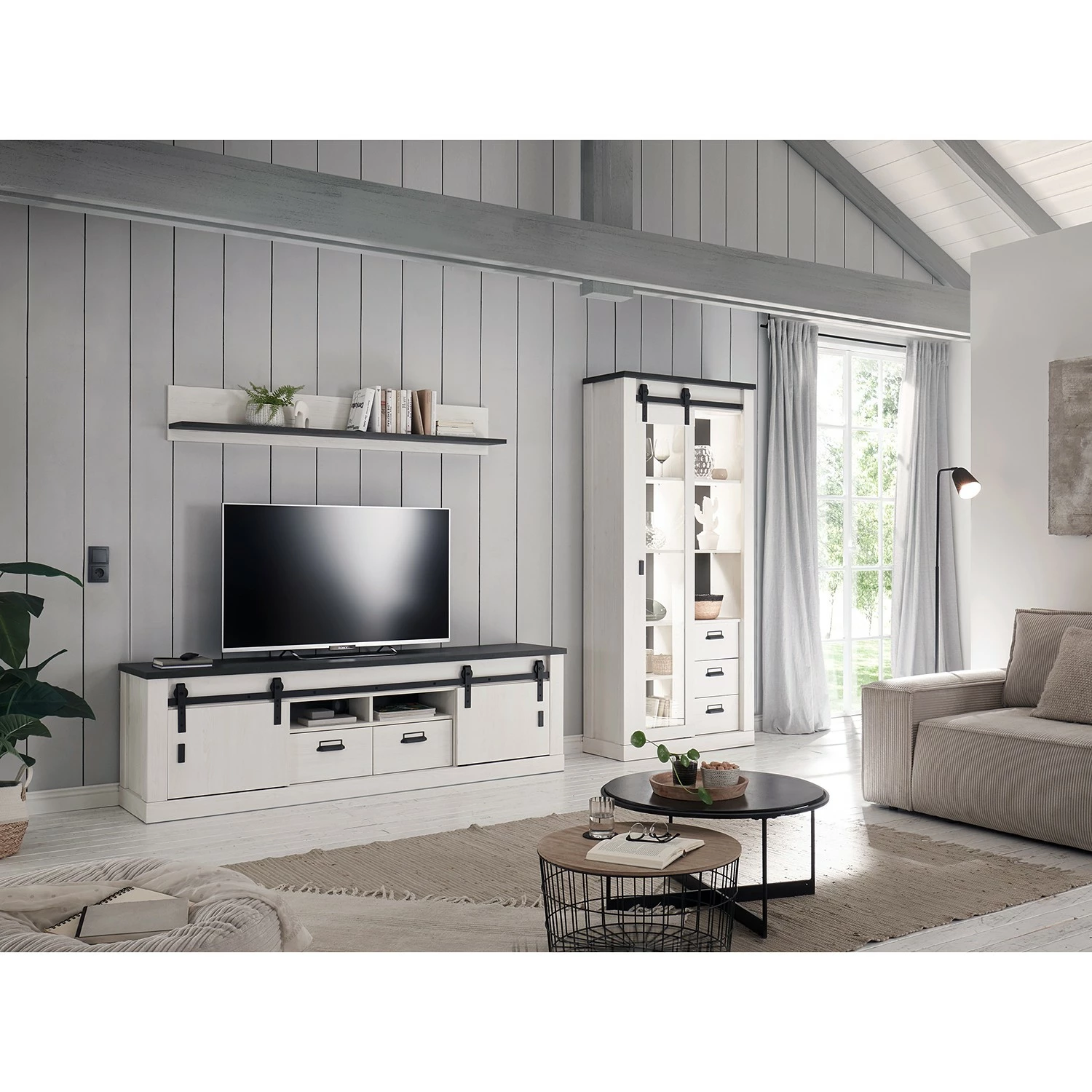 Ridgevalley TV-Lowboard Shutter II - Pinie Weiß Dekor 6 Ridgevalley TV-Lowboard Shutter II - Pinie Weiß Dekor – Bild 4