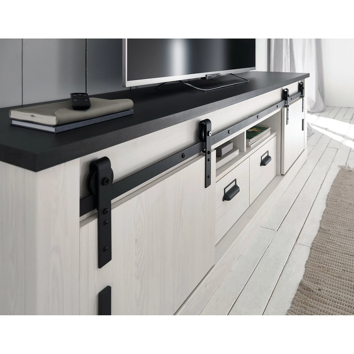 Ridgevalley TV-Lowboard Shutter II - Pinie Weiß Dekor 7 Ridgevalley TV-Lowboard Shutter II - Pinie Weiß Dekor – Bild 5