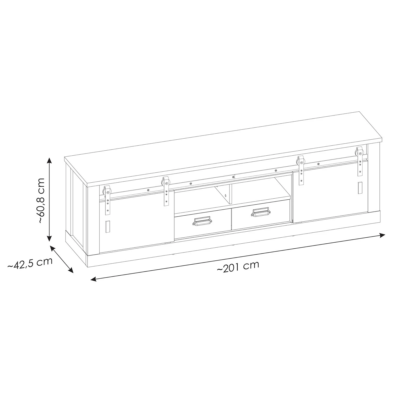 Ridgevalley TV-Lowboard Shutter II - Pinie Weiß Dekor 11 Ridgevalley TV-Lowboard Shutter II - Pinie Weiß Dekor – Bild 9