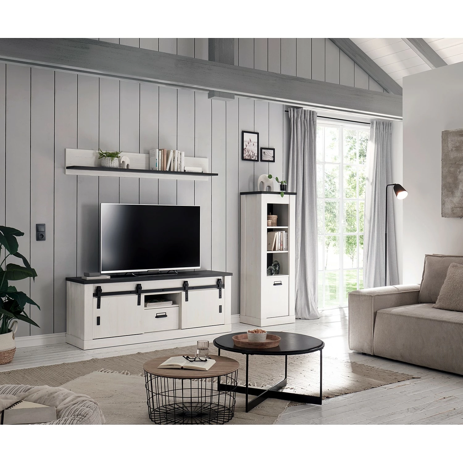 Ridgevalley TV-Lowboard Shutter I - Pinie Weiß Dekor 6 Ridgevalley TV-Lowboard Shutter I - Pinie Weiß Dekor – Bild 4