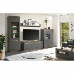 Loftscape TV-Lowboard Accra I - Anthrazit / Eiche Dekor -Kommoden Verkäufe 2023 1000348811 220506 021 MOOD DETAILS P000000001000348811 mood