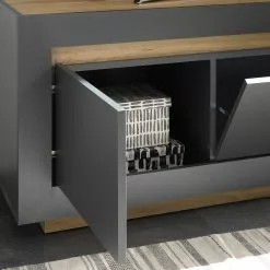 Loftscape TV-Lowboard Accra I - Anthrazit / Eiche Dekor -Kommoden Verkäufe 2023 1000348811 220506 032 DETAILS P000000001000348811