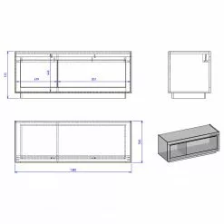 Loftscape TV-Lowboard Accra I - Anthrazit / Eiche Dekor -Kommoden Verkäufe 2023 1000348811 220506 500 SKETCH DETAILS P000000001000348811 sketch