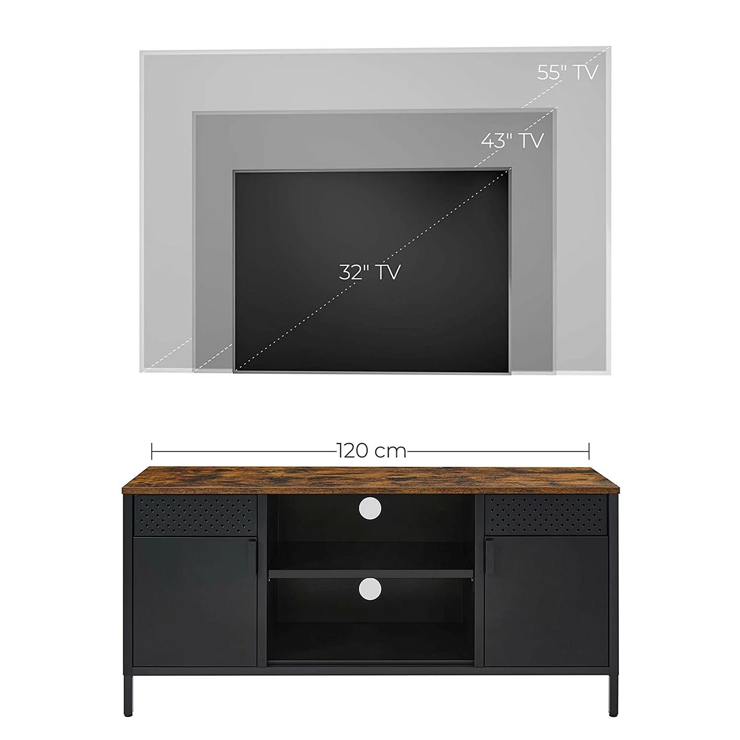 Red Living TV-Lowboard Ferris Wheel - Braun / Schwarz 10 Red Living TV-Lowboard Ferris Wheel - Braun / Schwarz – Bild 8